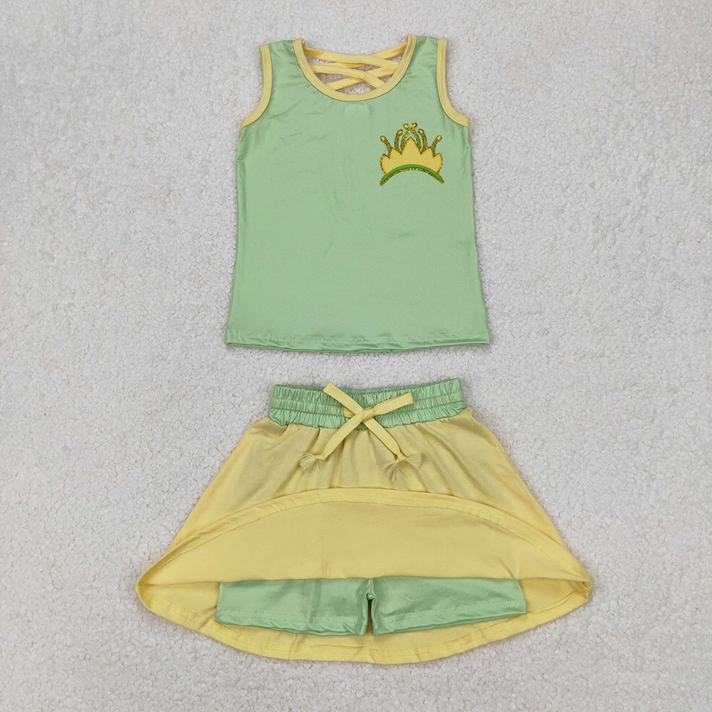 Sibling 7 Colors Baby Girls Princess Shirt Skorts Skirts Outfits