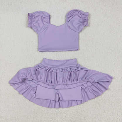 Sibling Baby Girls Yoga Shirt Skort Active Wear Clothes Sets