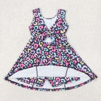 Sibling Baby Girls Colorful Flowers Active Yoga Active Knee Length Dresses