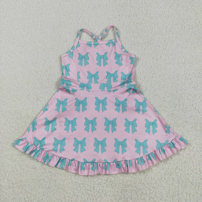 Sibling Baby Girls Straps Sports Wear Yoga Athletic Knee Length Dresses