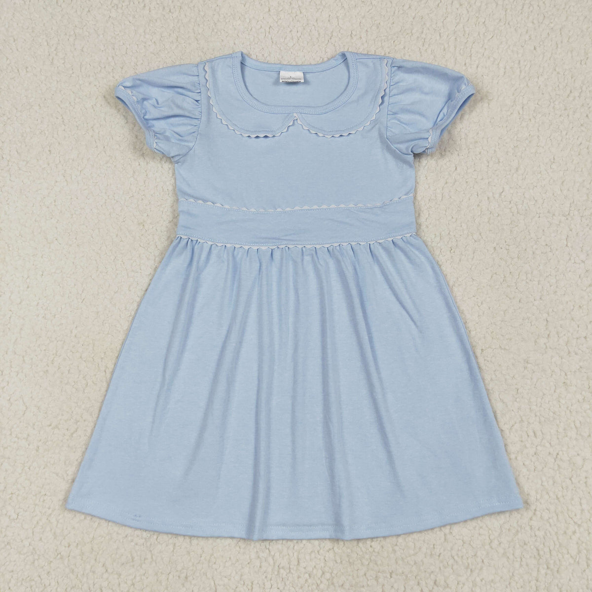 Sibling Baby Girls Stripe Checked Ruffle Sleeve Knee Length Dresses