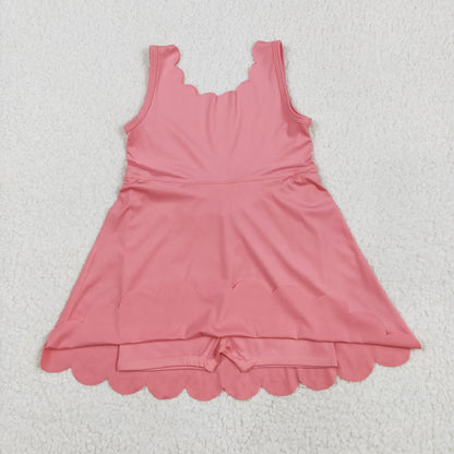 Sibling Baby Girls Sleeveless Activity Wear Yoga Ruffle Knee Length Dresses