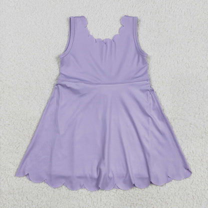 Sibling Baby Girls Sleeveless Activity Wear Yoga Ruffle Knee Length Dresses