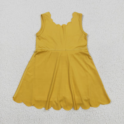 Sibling Baby Girls Sleeveless Activity Wear Yoga Ruffle Knee Length Dresses