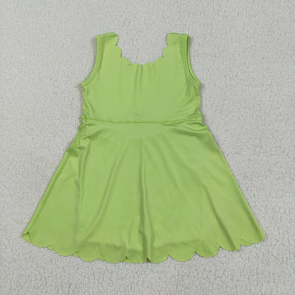 Sibling Baby Girls Sleeveless Activity Wear Yoga Ruffle Knee Length Dresses