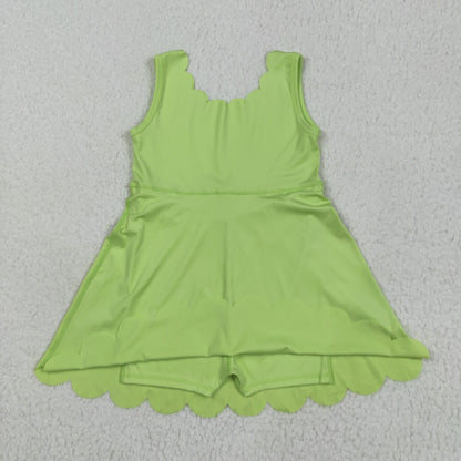 Sibling Baby Girls Sleeveless Activity Wear Yoga Ruffle Knee Length Dresses