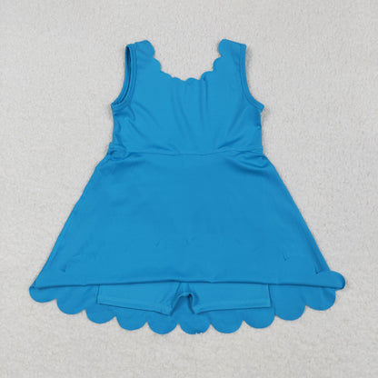 Sibling Baby Girls Sleeveless Activity Wear Yoga Ruffle Knee Length Dresses