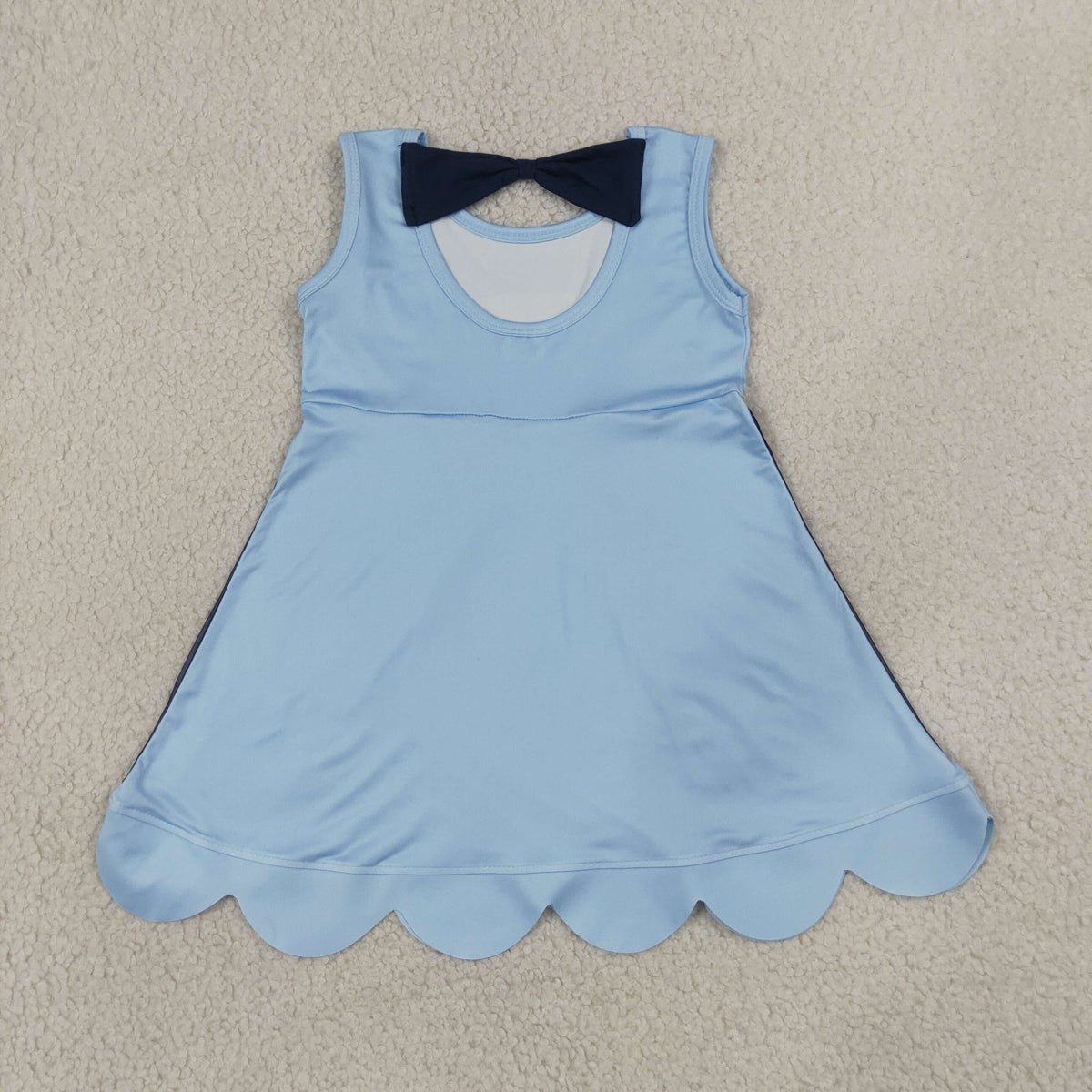 Sibling Baby Girls Sleeveless Cartoon Scallop Knee Length Dresses