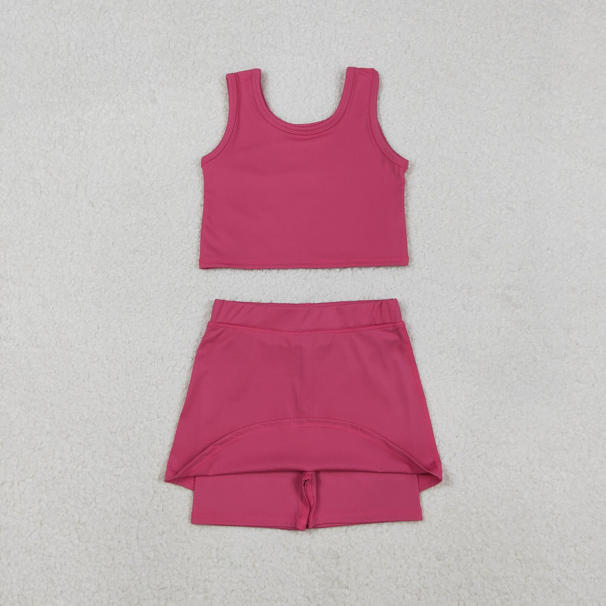 Sibling Baby Girls Pink Blue Sleeveless Vest Skirt Shorts Yoga Active Clothes Sets