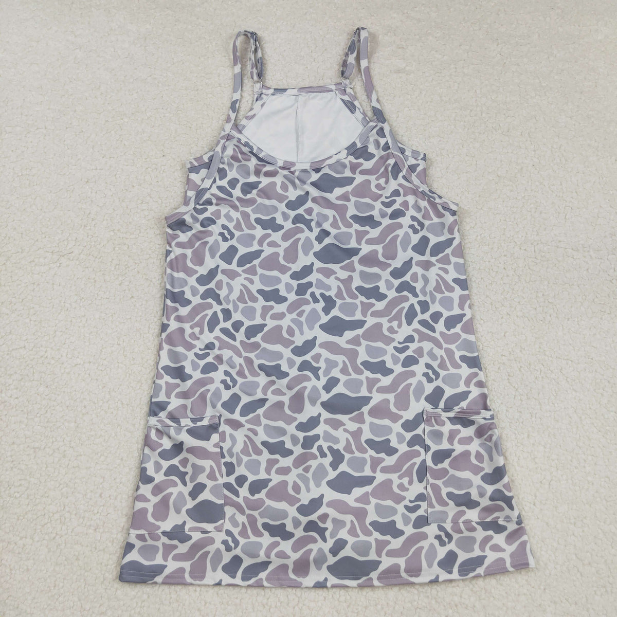 Sibling Adult Women Strap Western Camo Pockets Yoga Active Shorts Dresses