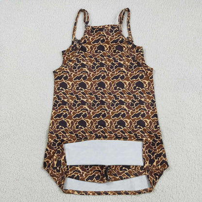 Mama And Me Strap Camo Pockets Yoga Shorts Dresses