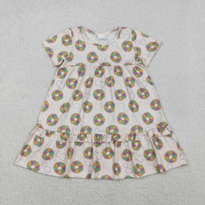 Family Adult Kids Mardigras Donuts Dress Button Polo Shirts Tops Skorts Clothes Set Yoga Shorts