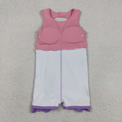 Sibling Baby Girls Bows Yoga Active Shorts Scallop Knee Length Dresses