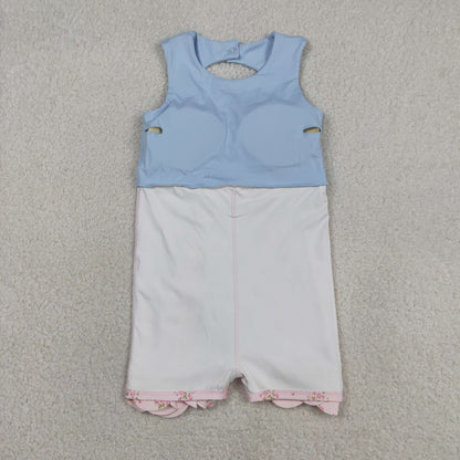 Sibling Baby Girls Bows Yoga Active Shorts Scallop Knee Length Dresses