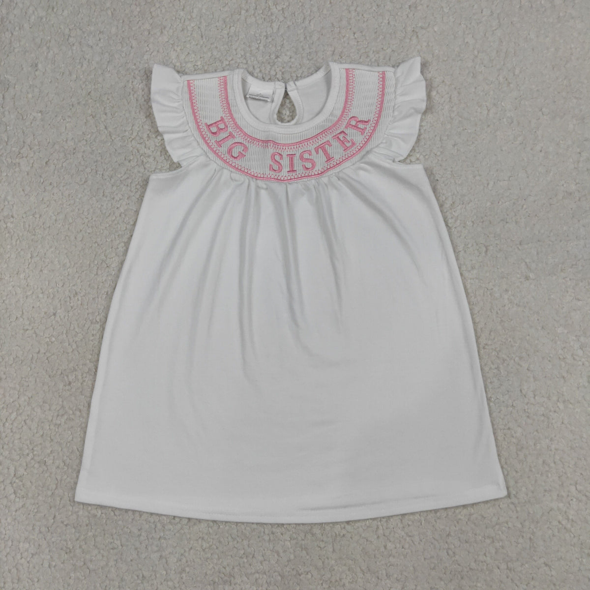 Sibling Baby Girls Flutter Sleeve Smocked Big Sister Knee Length Dresses