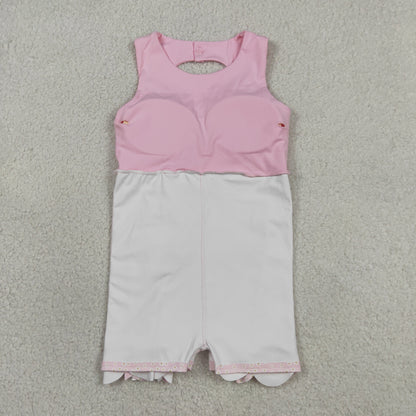 Sibling Baby Girls Bows Yoga Active Shorts Scallop Knee Length Dresses