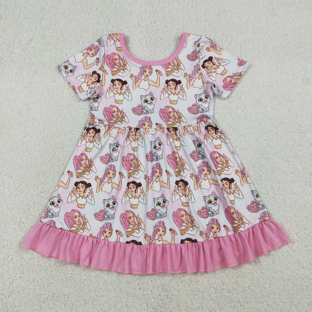 Sibling Baby Girls Cartoon Demon Hunter Top Pants Pajamas Clothes Sets