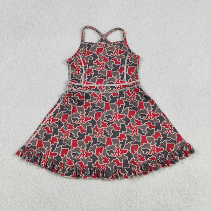 Sibling Baby Boys Girls Alabama Team Polo Shirt Butterfly Short Yoga Active Strap Knee Length Dresses