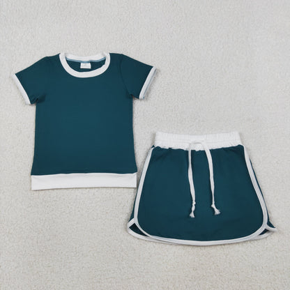 Mama and Me Girls Short Sleeve Top Skirt Short Cotton Clothes Sets