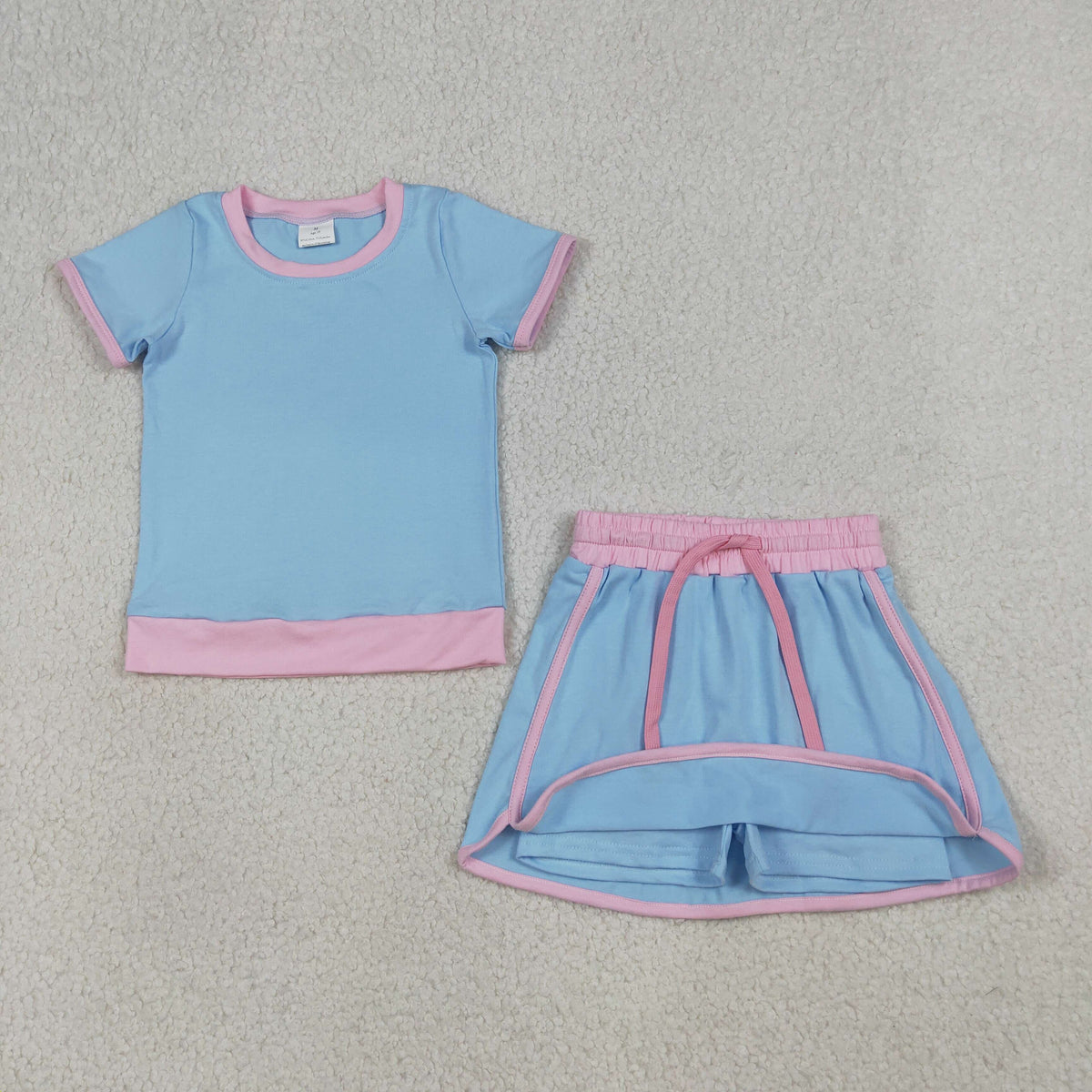 Baby Girls Short Sleeve Shirts Top Skirt Short Cotton Clothes Sets