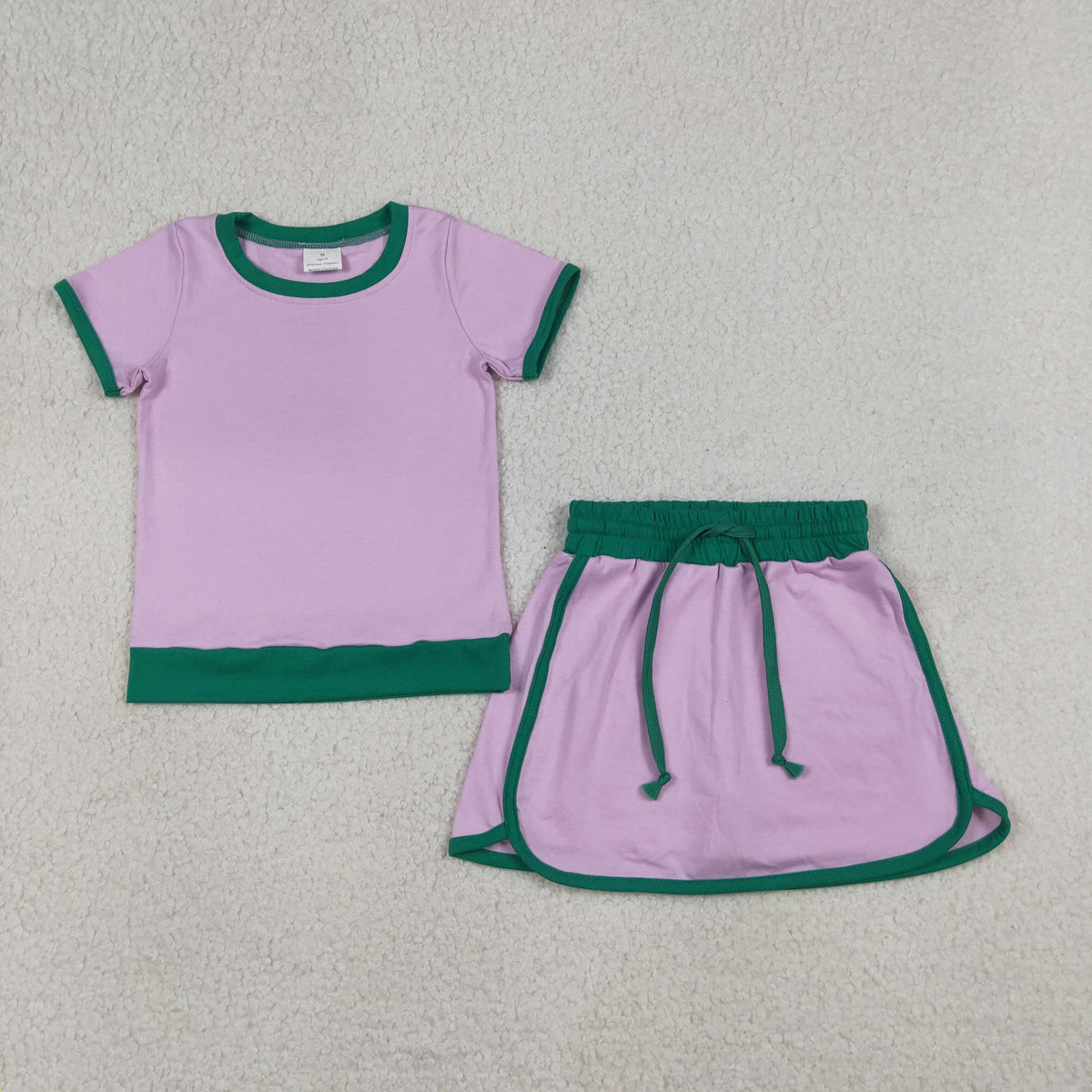 Mama and Me Girls Short Sleeve Top Skirt Short Cotton Clothes Sets