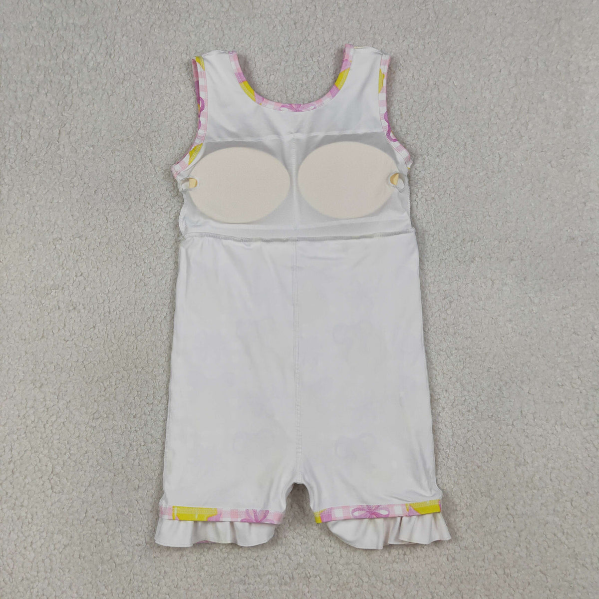 Sibling Baby Girls Pink Blue Checked Bows Lemons Yoga Active Shorts Knee Length Dress