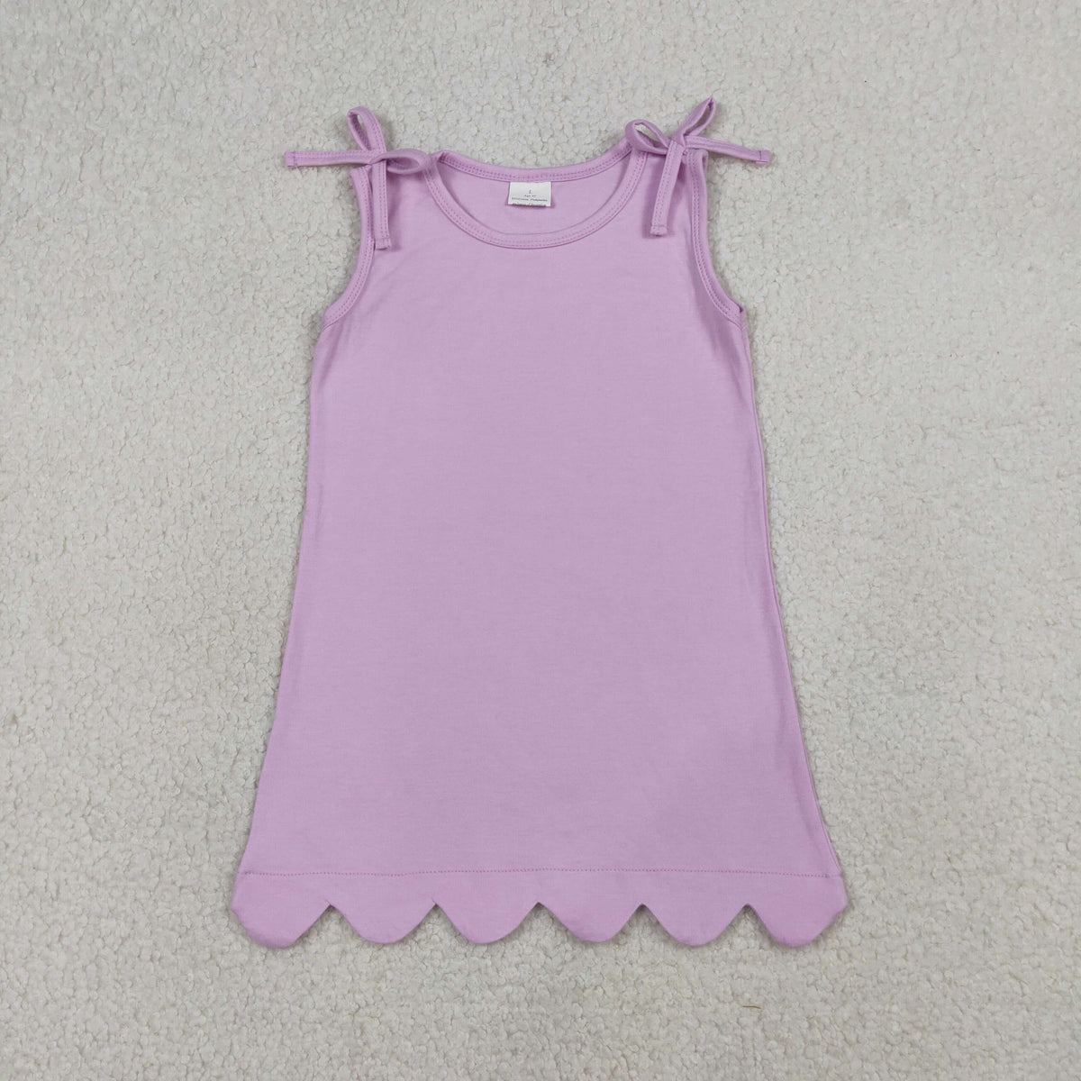 Sibling Baby Girls Bows Sleeveless Scallop Knee Length Dresses