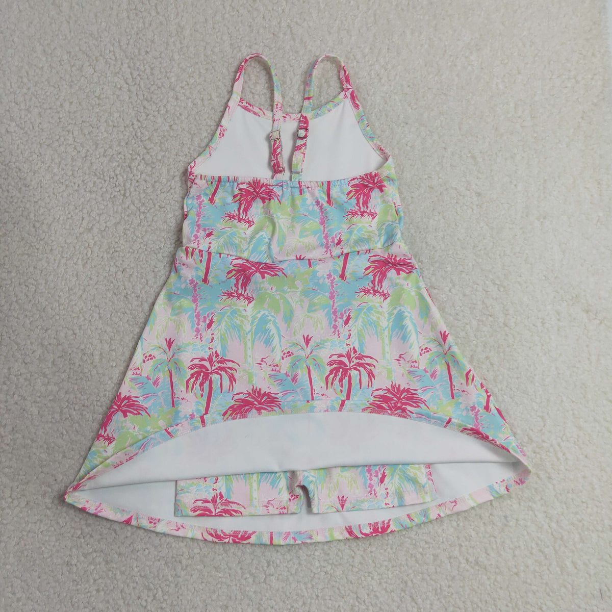 Sibling Baby Girls Strap Bows Flowers Yoga Active Shorts Knee Length Dresses