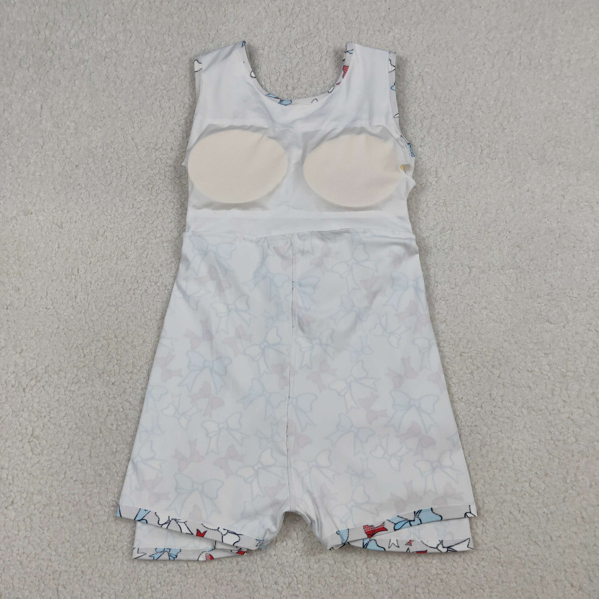 GSD3752 Baby Girls Red Blue Bows Plaid 4th of July Yoga Active Short Knee Length Dress