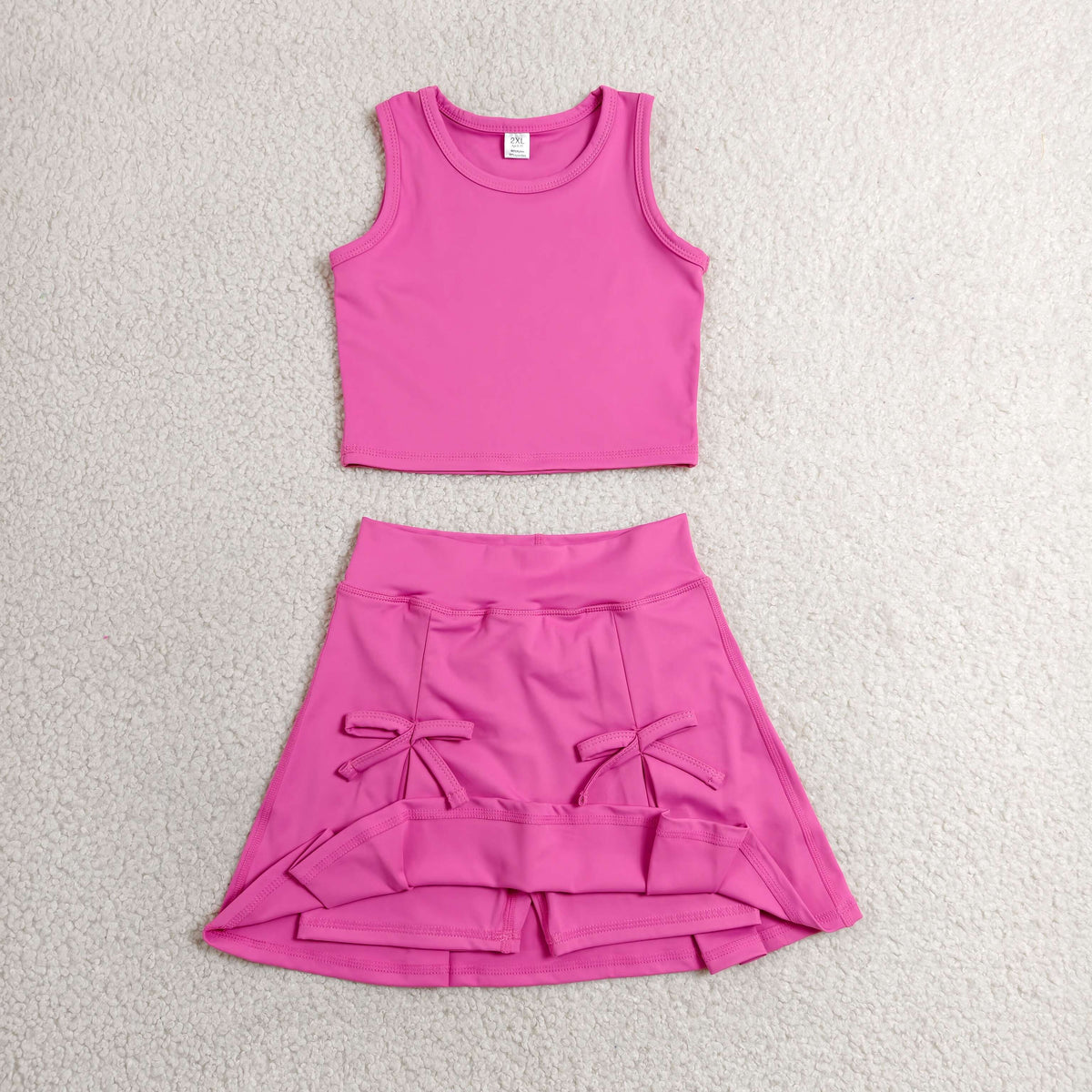 Sibling Baby Girls Sleeveless Vest Top Skirt Short Yoga Active Clothes Sets
