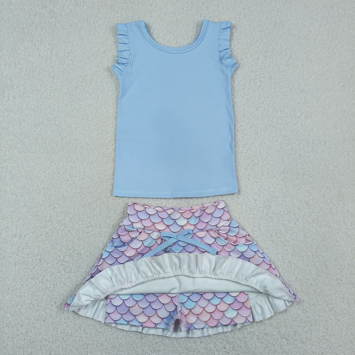 Sibling Baby Girls Sleeveless Vest Top Flowers Skirt Shorts Yoga Active Clothes Sets