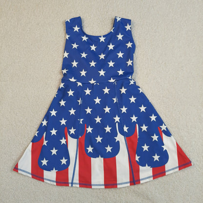 Sibling Baby Kids Stars Stripe Top Shorts 4th of July Clothes Set Yoga Short Knee Length Dress