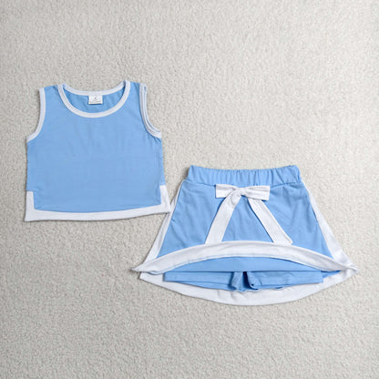 Sibling Baby Girls Sleeveless Green Pink Top Skirt Shorts Clothes Sets