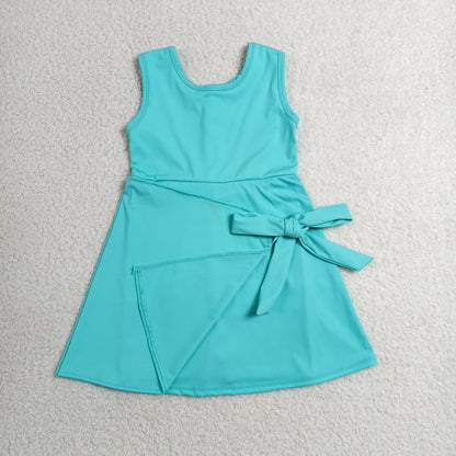 Sibling Baby Girls Sleeveless Back Zip Yoga Active Shorts Knee Length Dresses