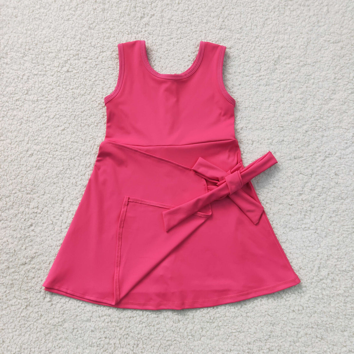 Sibling Baby Girls Sleeveless Back Zip Yoga Active Shorts Knee Length Dresses