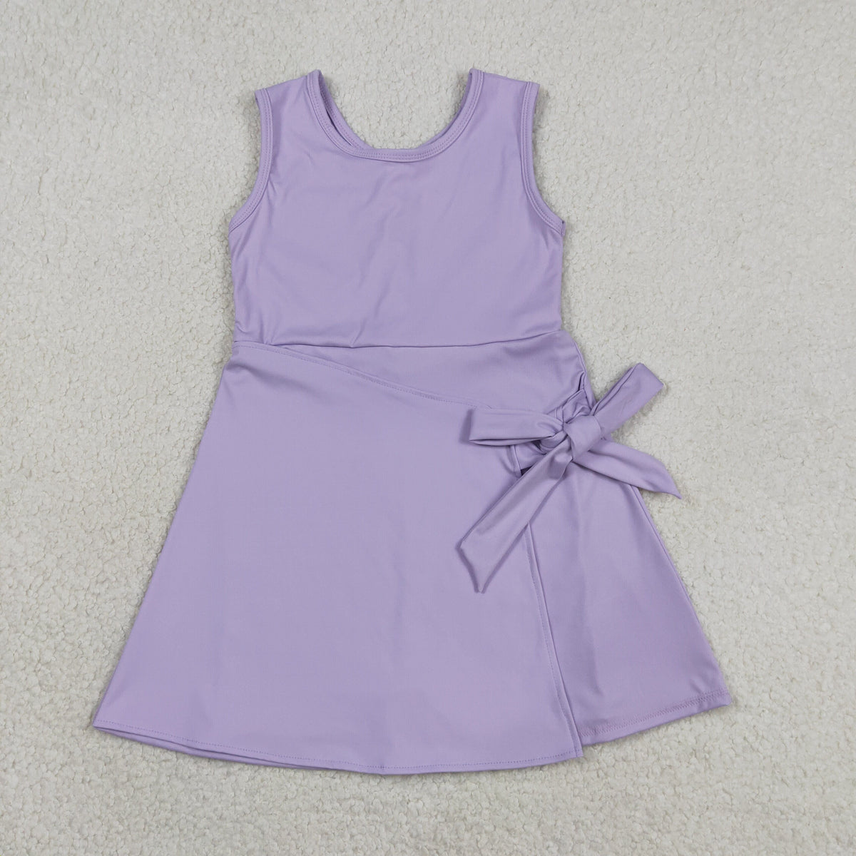 Sibling Baby Girls Sleeveless Back Zip Yoga Active Shorts Knee Length Dresses