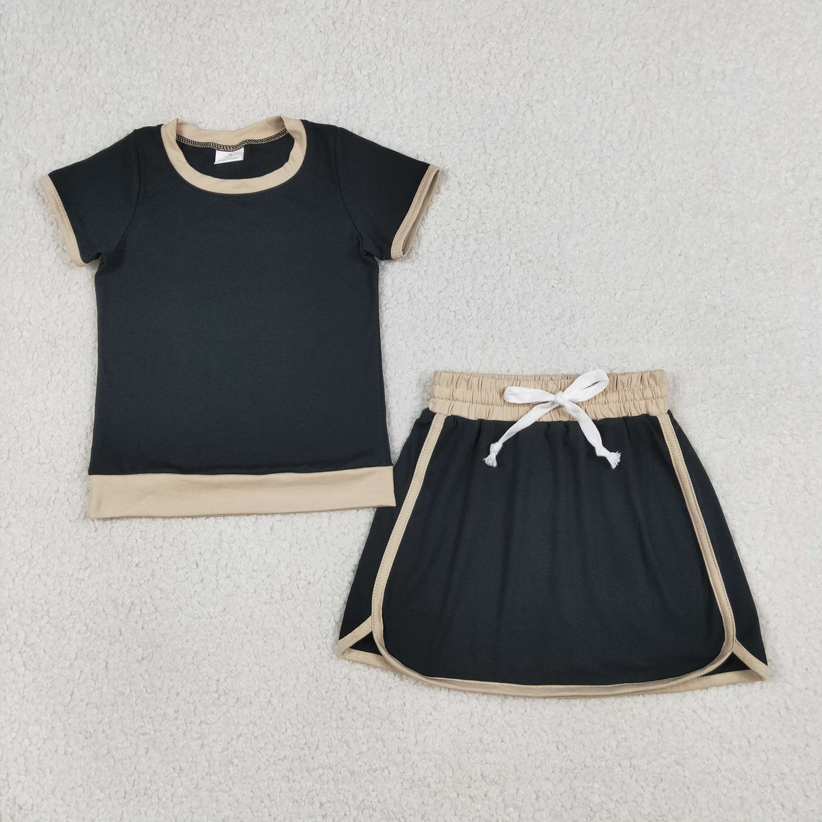 Mama and Me Girls Short Sleeve Top Skirt Short Cotton Clothes Sets