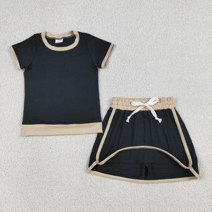 Mama and Me Girls Short Sleeve Top Skirt Short Cotton Clothes Sets