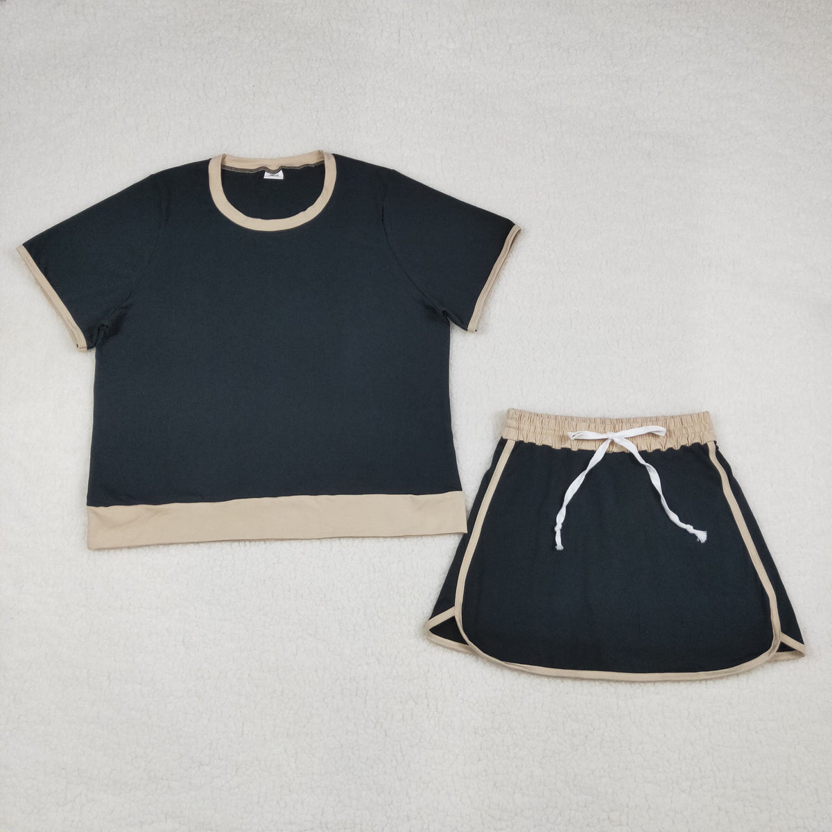 Mama and Me Girls Short Sleeve Top Skirt Short Cotton Clothes Sets
