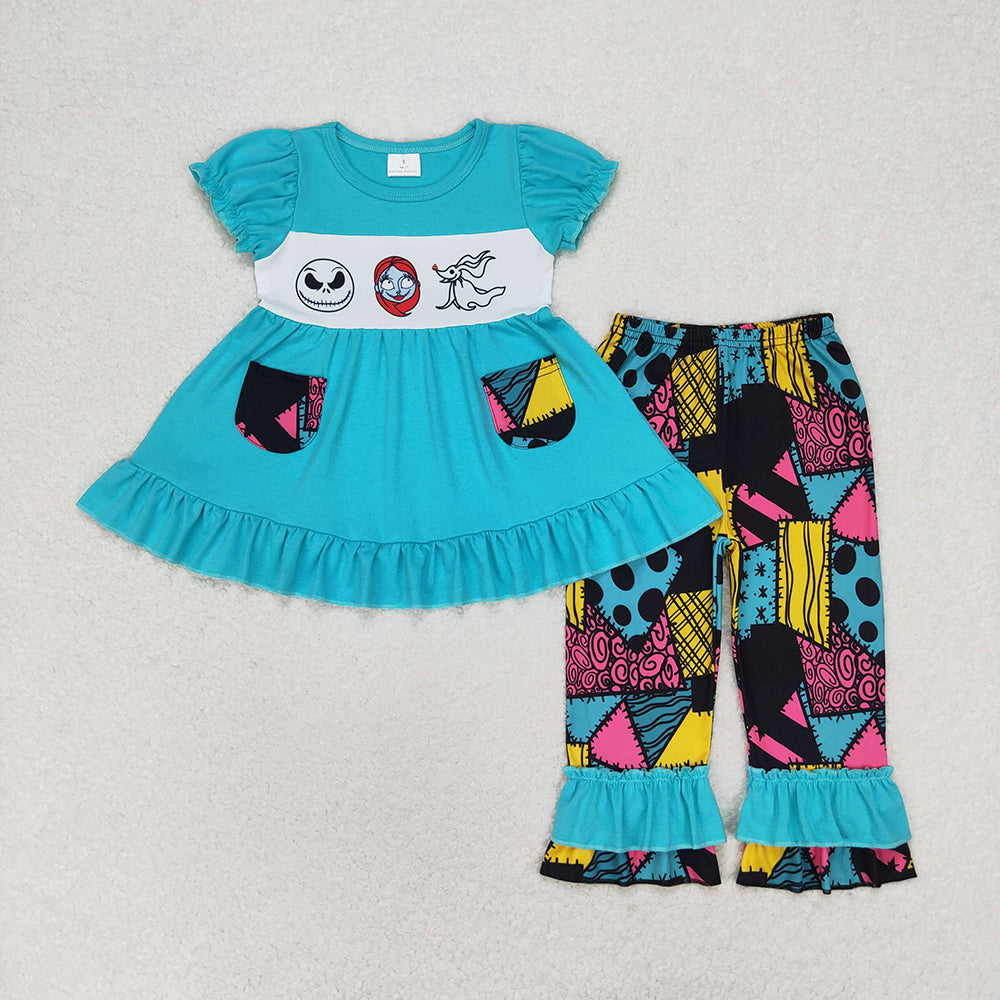 Sibling Baby Boys Girls Nightmare Halloween Clothes Sets Footie Rompers Knee Length Dresses