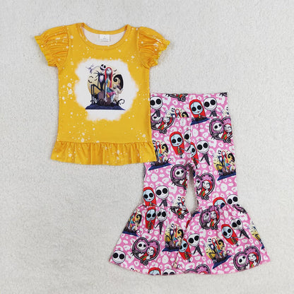 Sibling Baby Boys Girls Nightmare Halloween Clothes Sets Footie Rompers Knee Length Dresses