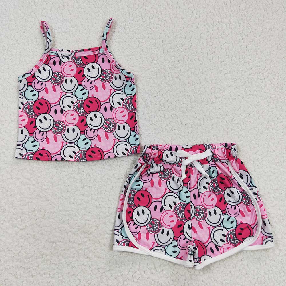 Sibling Baby Girls Summer Straps Shirts Shorts Clothes Sets