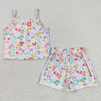 Sibling Baby Girls Summer Straps Shirts Shorts Clothes Sets