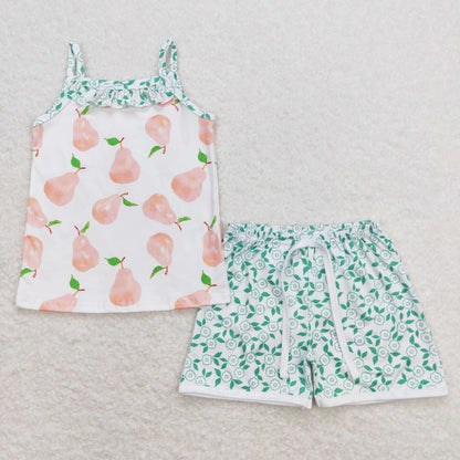 Sibling Baby Girls Straps Floral Top Shorts Summer Clothes Sets