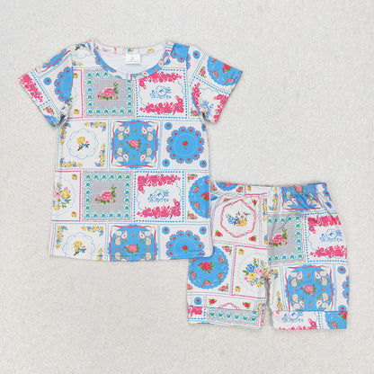 Sibling Baby Girls White Flowers Dresses Pajamas Outfits