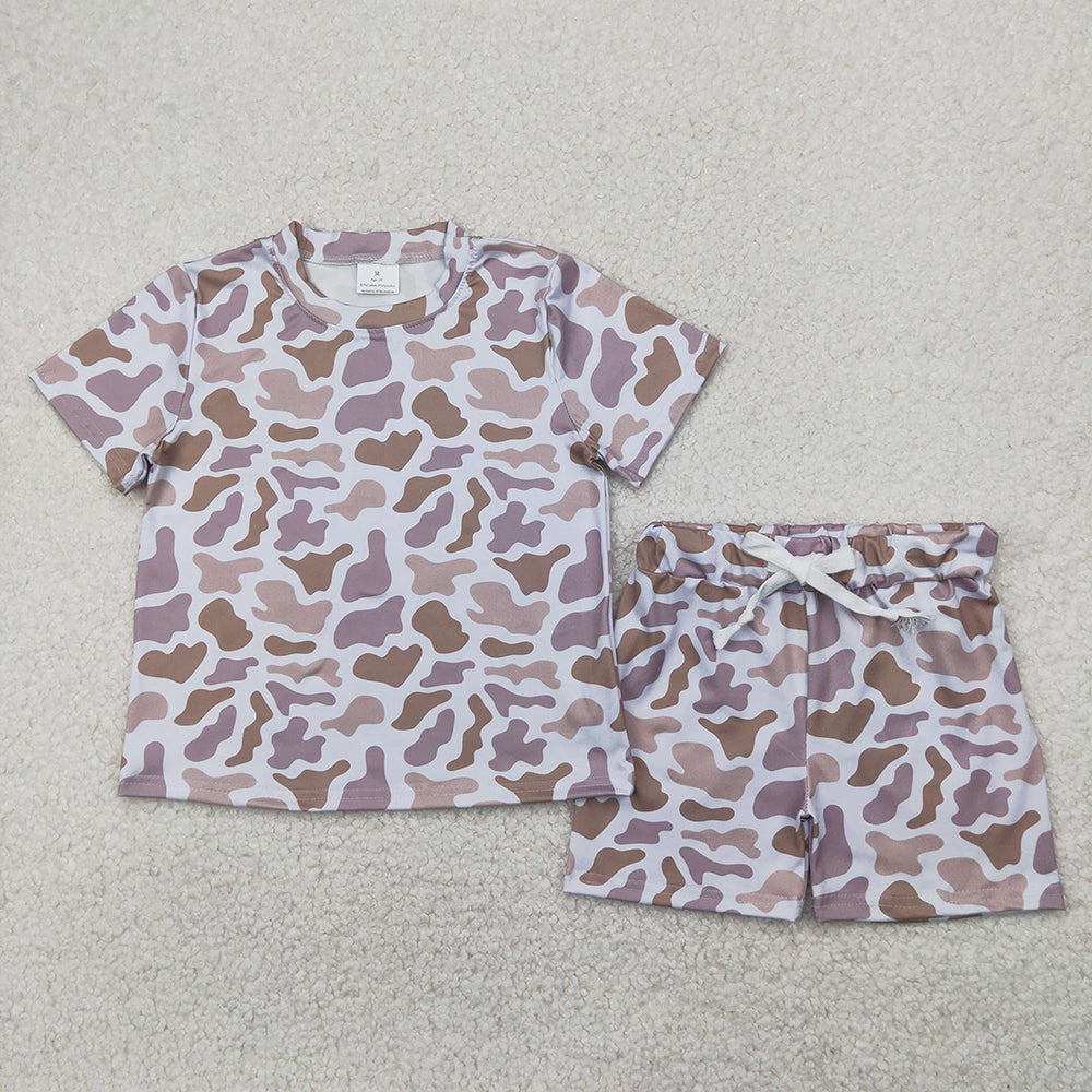 BSSO1725 baby boys clothes grey camouflage shorts pajamas summer outfits