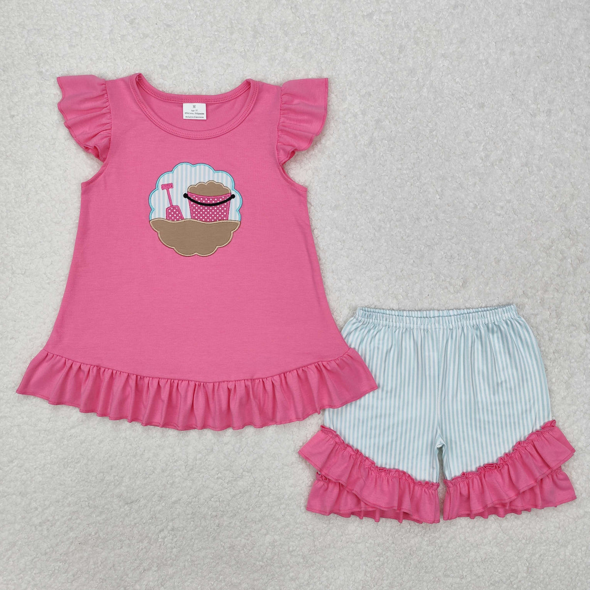 Sibling Baby Kids Embroidery Beach Shirt Shorts Clothes Sets