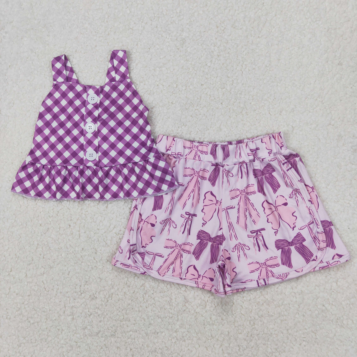 Sibling Baby Girls Summer Straps Button Top Floral Shorts Clothes Sets