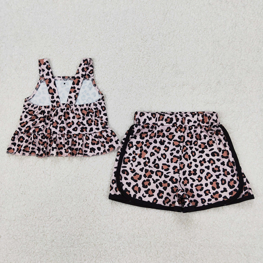 Sibling Baby Girls Summer Straps Button Top Floral Shorts Clothes Sets