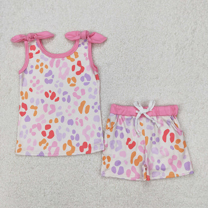 Sibling Baby Girls Summer Bows Top Shorts Clothes Sets
